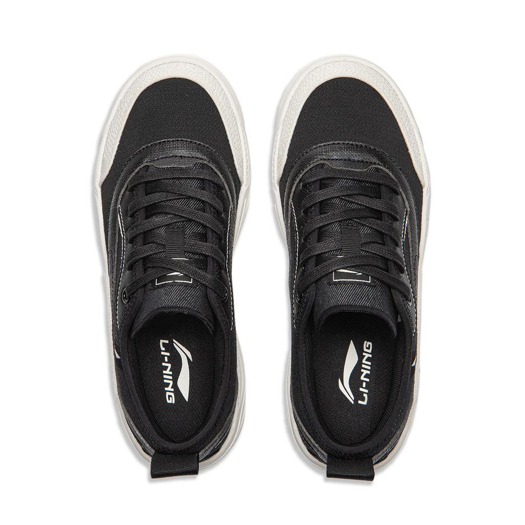 Li Ning Light Sail Rutschfest, Abriebfest, Atmungsaktiv Niedrig geschnittene Skateboard-Schuhe Damen Schwarz Weiß AGCW080-2