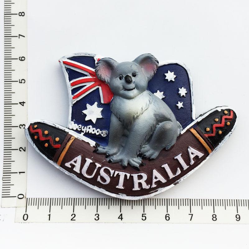 Originale kjøleskapsmagneter fra Australia, Sydney, Brisbane, suvenirmagnetiske kjøleskapsmagneter, harpiksmaling, håndverk, hjemmedekorasjon