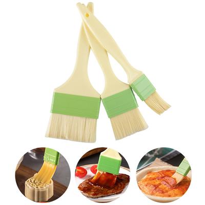 Kitchen, Multifunctional Barbecue Brush, Wool Brush, Egg Sauce Brush, No Shedding Hair, Cooking, Baking, Frying, Wooden Handle Oil Brush
