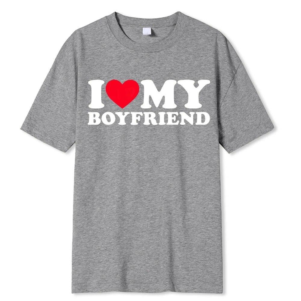 I Love My Boyfriend &I Love My Girlfriend So Please Stay Away From Me BF GF Saying Quote Gift Print Cotton T-shirt