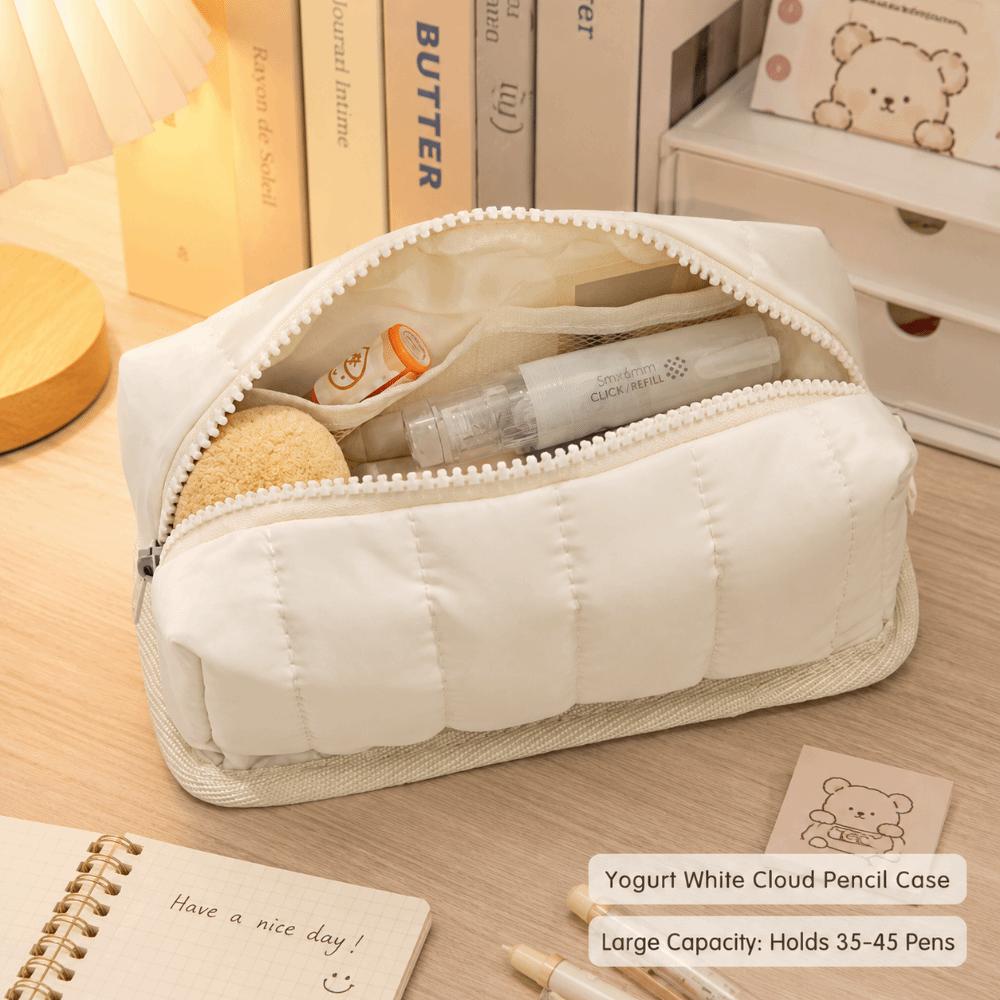 Large Capacity Pencil Case Solid Color Pencil Pouch Portable Stationery Pouch  Gift