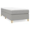 Box Spring Bed Frame Light Grey 90 X 190 Cm Fabric