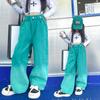 Jeans Girls Candy Color Fashion Gradient Wide Leg Pants Children's Clothes Spring Autumn Teenager Cotton Streetwear Trousers