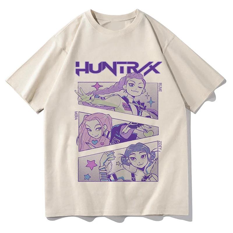 KPop Demon Hunters Huntrix T-skjorter Sommer T-skjorter Med Korte Ermer Damer Menn Klær Streetwear Unisex Grafisk Trykk T-skjorter