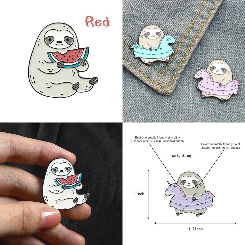 Einzigartiger Neuer Mode Cartoon Faultier Emaille Anstecker in Mintgrün für Trendige Sammler