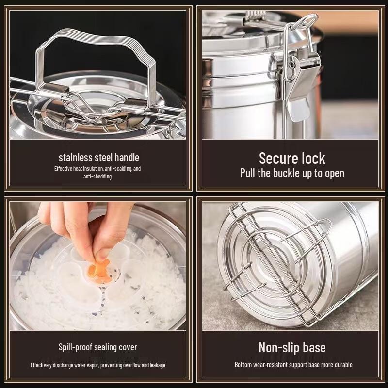 Portable Multi-layer 304 Stainless Steel Insulated Lunch Box