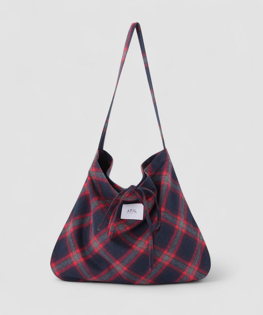 Atil Studio Cozy Check Shoulder Bag _Red