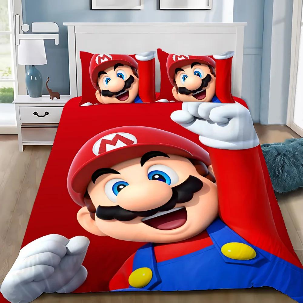 Game Super M-Marios Duvet Cover Pillowcase Bedding Set Adult Boy Girl Bedroom Decoration Children Gift Single Double Large Size