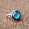 Natural Blue Fire Labradorite Gemstone 925 Sterling Silver Ring Jewelry, Handmade Gift Labradorite Ring