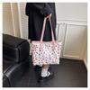 Large Capacity Printed Faux Leather Tote Bag for Women Fashionable Street Style Shoulder Purse CLE