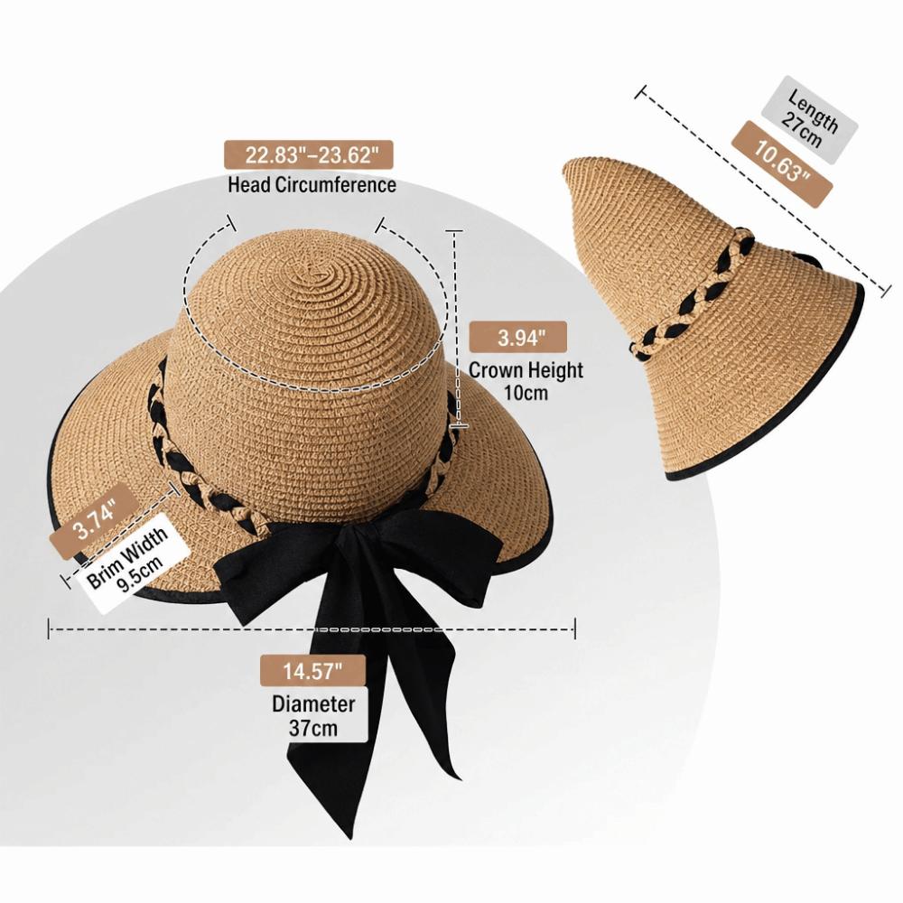 Big Bowknot Sun Visor Hat Wide Brim Outdoor Sun Hat Portable Sun Hat  Travel Outing