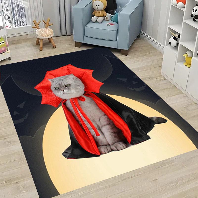 3D-Druck Katze Große Teppiche für Zuhause Wohnzimmer Kinderzimmer Sofa Fußmatte Küchenboden Teppiche Rutschfest Dekor Geschenk