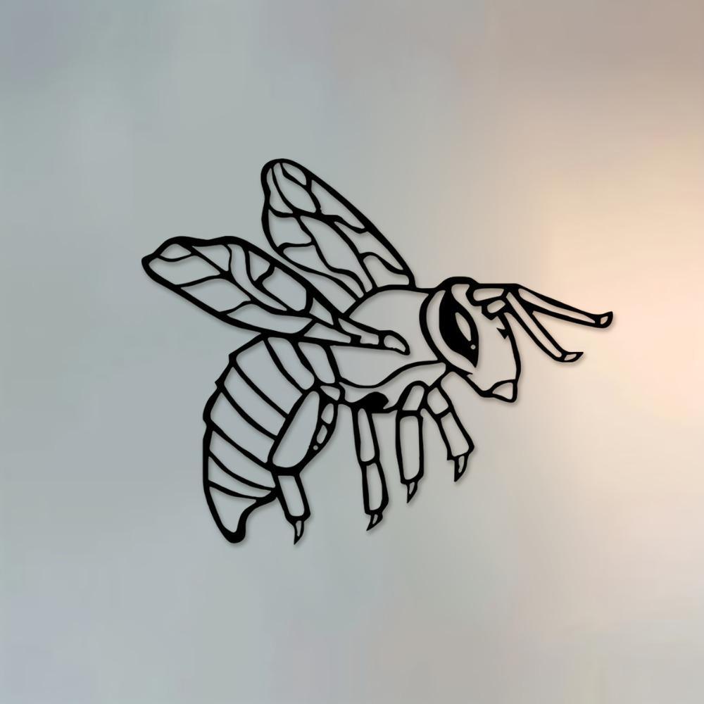 1pc Metal Bee Wall Art, Iron Bee Outdoor Garden Sculpture, Patio Fence Decoration for Living Room Balcony Indoor Home