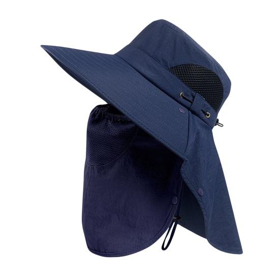 Fishing Bucket Hat with Detachable Neck Guard Adjustable Fishing Hat Windproof Breathable Mesh Sun Hat Wide Brim UV Protection