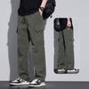 2024 Mannen Zomer Cargo Broeken Amerikaanse Retro Multi-pocket Rechte Pijp Effen Kleur Casual Broeken Grote Maten Losse Joggingbroeken M-4XL