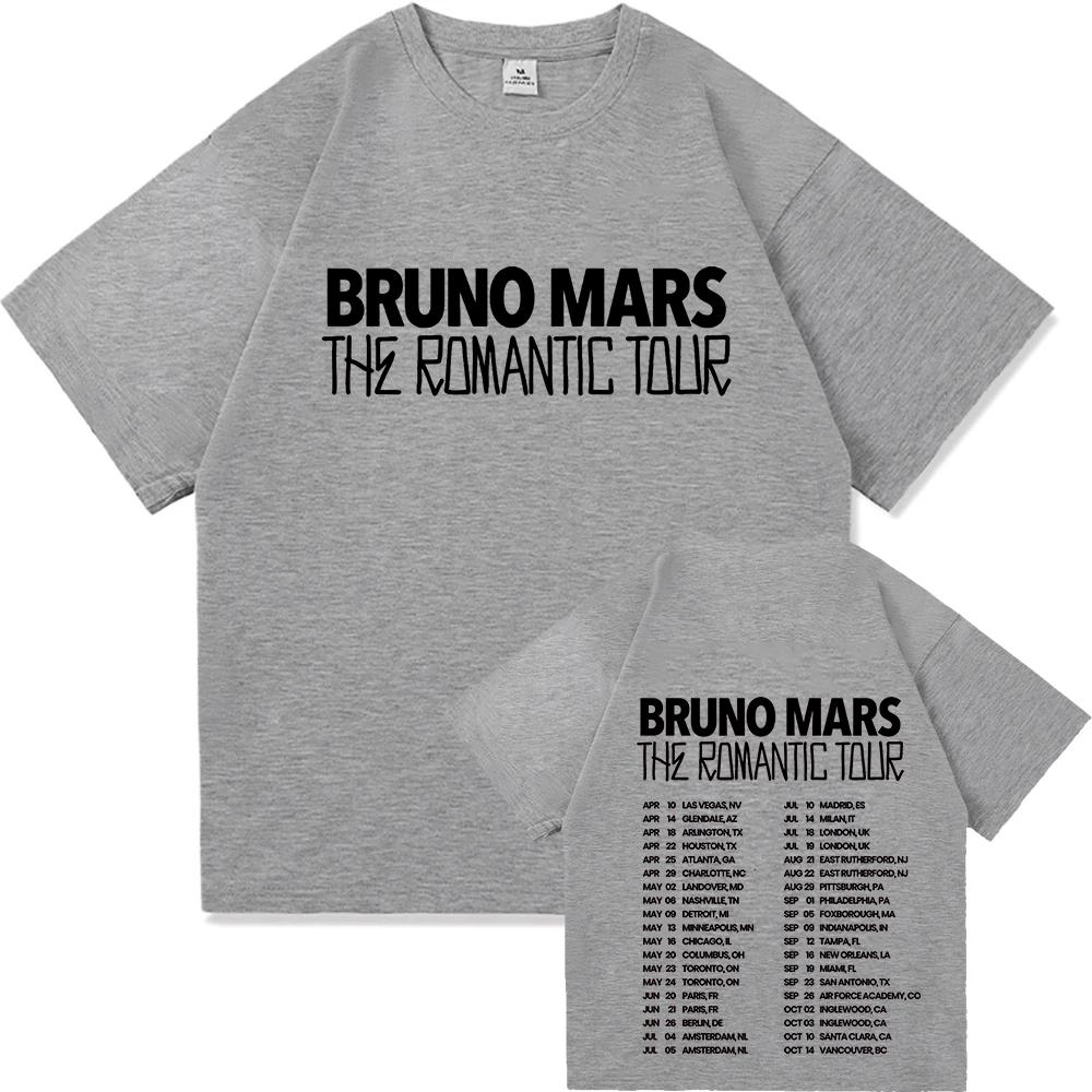 Bruno Mars The Romantic 2026 Tour T-shirt Bruno Mars T-shirt Unisex Ungdom och Vuxen T-shirt Konsertkläder Bomullskomfort Snygga Toppar