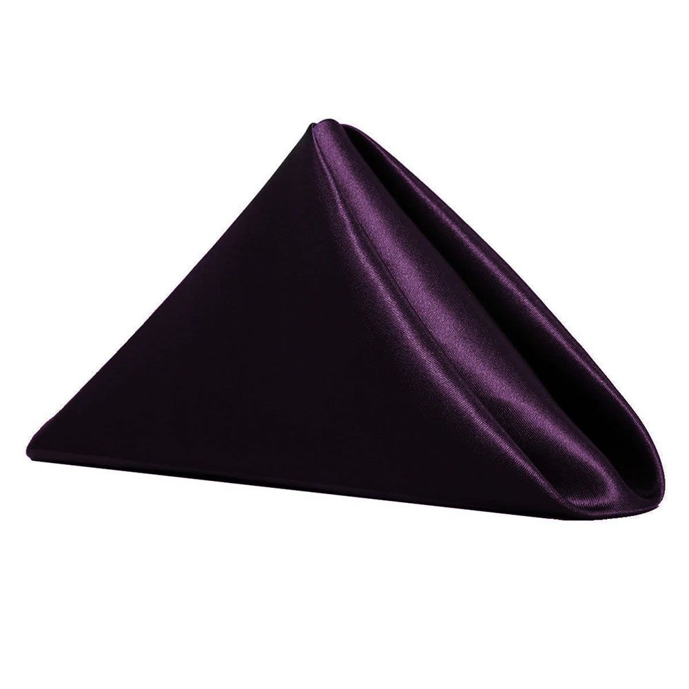 Restaurant Solid for Wedding Party Dinner Table Napkins Satin Cloth Napkins with Hemmed Edges