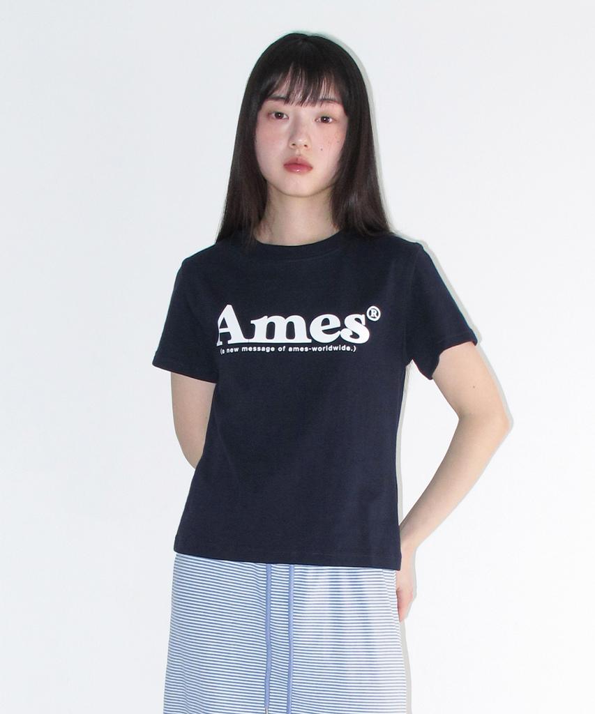 AMES-WORLDWIDE Basic Logo Tee Navy(White)