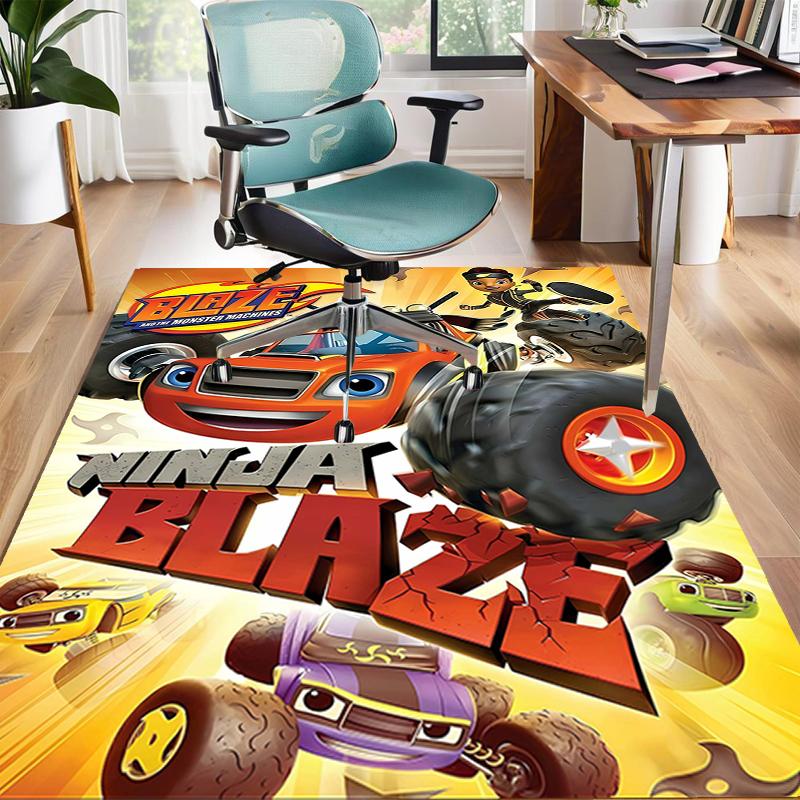 1pc Blaze and the Monster Machines (2) Design Area Rug - Non-Slip, Soft & Cozy Floor Mat for Living Room, Bedroom, Office - Indoor/Outdoor Decorative