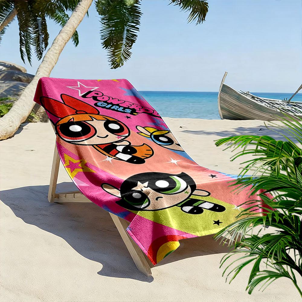 Powerpuff Girls Colorful Towel Beach Towel Quick-drying for Travel Outdoor Sports Jogging Beach and Swimming