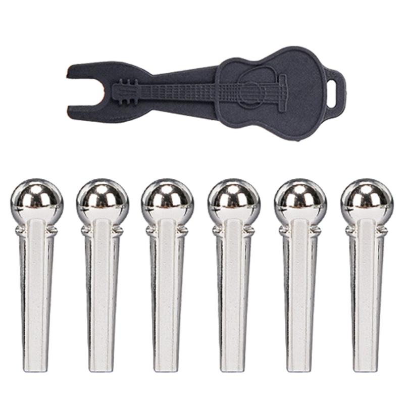 Clavijas de Puente para Guitarra Acústica con Set de Extractor de Clavijas de Puente Clavijas de Puente para Guitarra Bajo Instrumentos de Cuerda Extractor de Clavos de Cuerda