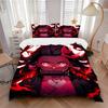 3pcs Anime Character Kamado Nezuko Pattern Bedding Three-Piece Set (1 Cover + 2 Pillowcases, No Fillings), This Printed Bedding Set Is Soft