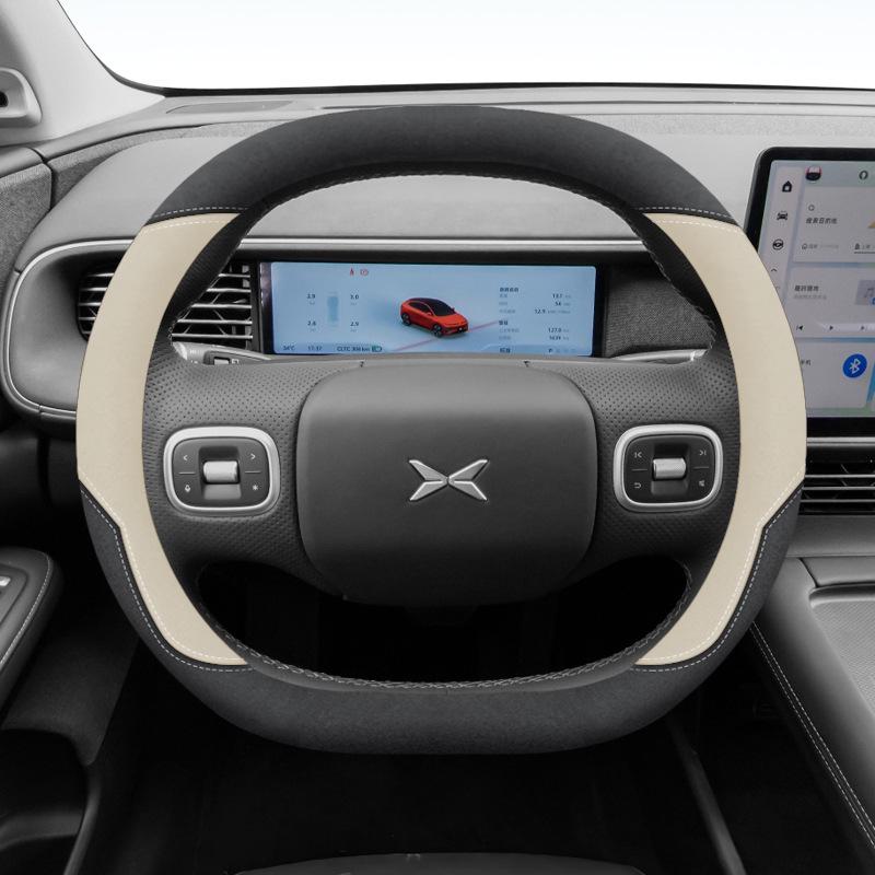 Suede Steering Wheel Cover for 24 Xiaopeng Models: G6, X9, P7, P5, M03, G9, G3 - No Sewing Needed.