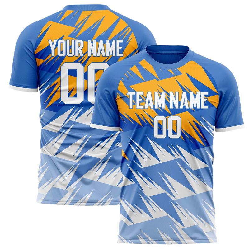 Men Custom Football T-Shirt, DIY Team Name Number Crew Neck, Blue Loose Quick Dry Sports Team Uniform