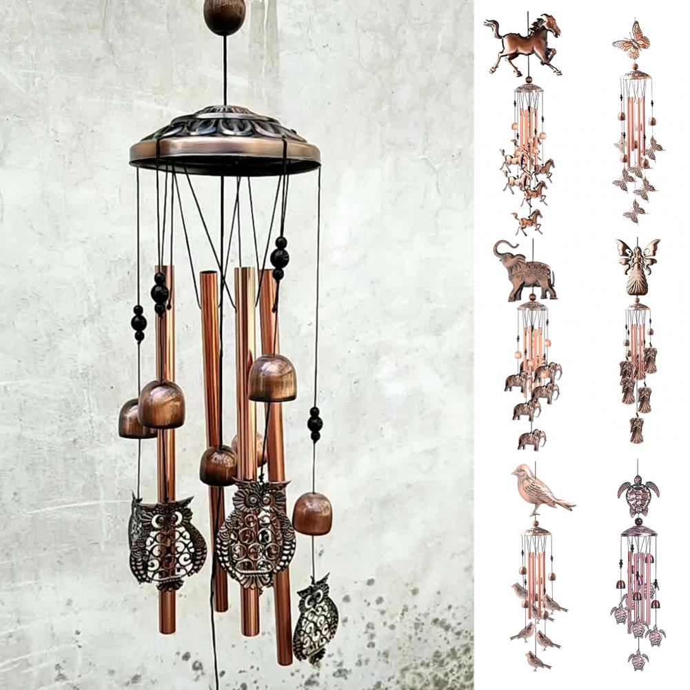 Carillons éoliens créatifs en forme de papillon, d'oiseau, d'ange, décoration d'extérieur à suspendre, tube sonore clair