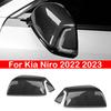 For Kia Niro Car Rearview Side Mirror Cover Wing Cap Exterior Door Rear View Case Trim Sticker Frame Carbon Fiber Look