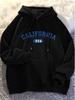 California Letter Print Minimalist Style Men's Hoodie