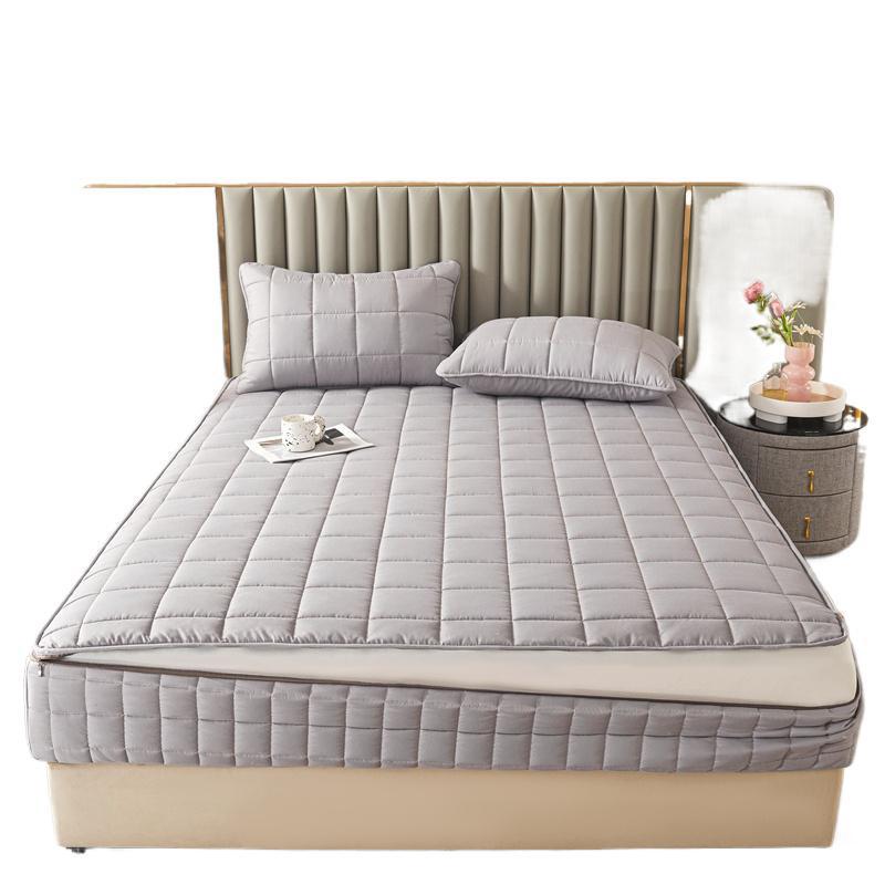 Protection de matelas ajustée matelassée en coton brossé et soja – Six côtés, couverture à 360°