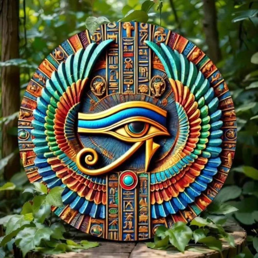 Metall Horus Auge Wandkunst Set Wetterfeste Folien Gravur mit Aufhängebohrungen