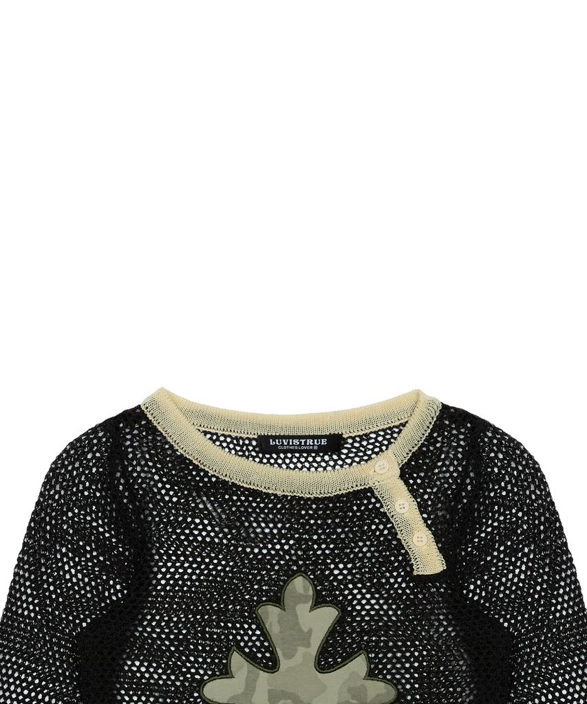 LUVISTRUE Sm Cross Mesh Knit(Charcoal)