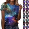 T-shirt décontracté ample imprimé pour femme, col rond, pull à manches courtes