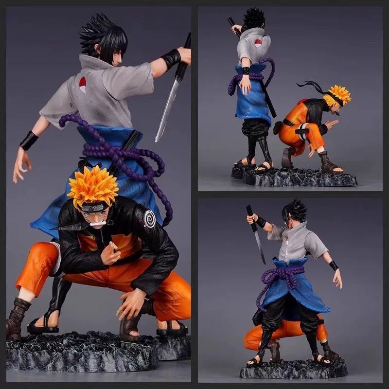 28cm Anime Figur Naruto GK Uzumaki Naruto Uchiha Sasuke Naruto Bond Action Figur Szene Statue Sammelmodell Spielzeug Ornament Geschenk
