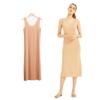 Plus Size Full Slips Dresses For Women Thin Seamless Ice Silk Summer Petticoat Underskirt Dress Sleeveless Inner Vest Dress 5XL