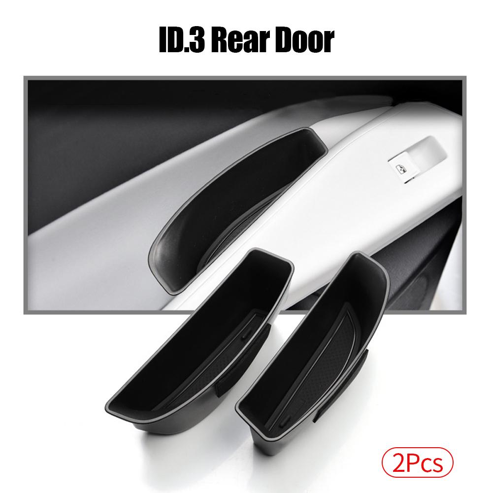 Lot de 2 boîtes de rangement pour poignée de porte de voiture, accoudoir de porte, plateau de rangement, accessoires pour Volkswagen ID.3 ID.4X ID.4 CROZZ 2021