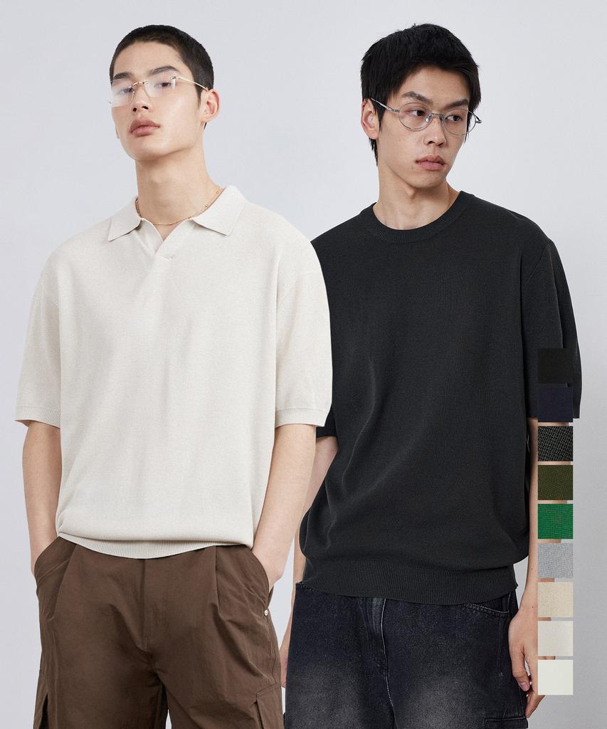 KIIMUIR (Collar Or Round) Linen-Like Half Knit 2 Types (Type B)