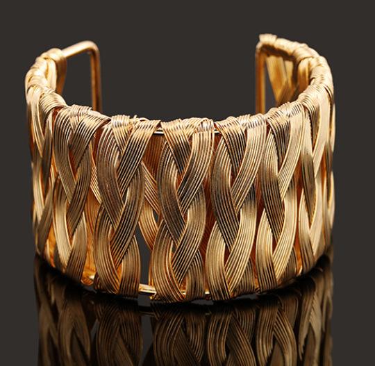 DIEZI Bijoux Gypsy Fashion Gold Silver Plated Punk Hip Hop Cuff Wide Men Bangles Arm Bracelet for Women Bracelets & Bangles