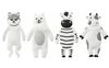 Hook Clip Holder for Cables and Earphones Flexible and Bendable Convenient Gadget Cute Animal Designs Polar Set of 4 [Fumemo] Wall-Mounted - -