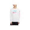 Camiseta Blanca de Manga Larga con Cuello Redondo y Estampado de Letras Lpl para Hombre Tops DA5004-100