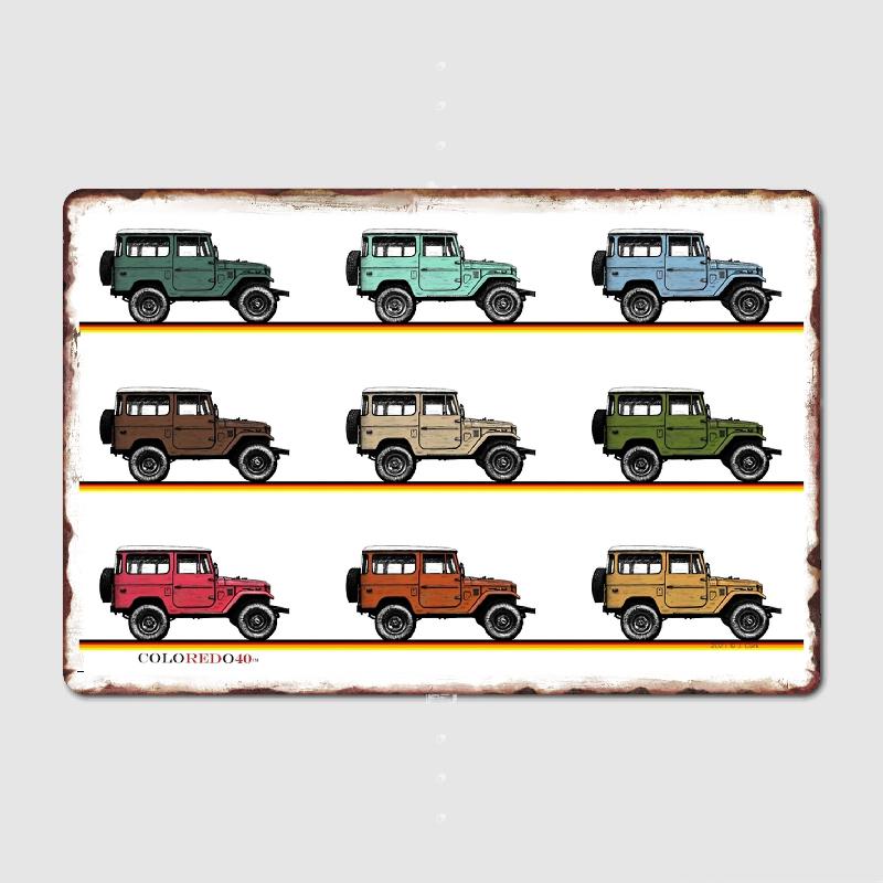 Retro Land Cruiser Fj40 Metal Sign Cinema Garage Design Wall Decor Party Tin Sign Poster Home Decoration