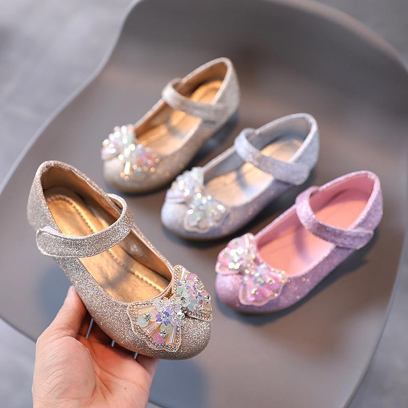 Kinder Lederschuh Süße Prinzessin Schuhe Mädchen Strass Schleife Mode Vielseitig Kinderschuhe Absätze Party