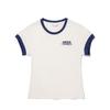 Li Ning Trendy Sports Series Color Block Breathable Versatile Short Sleeve T-Shirt Women T-Shirts Off-White AHSV790-1