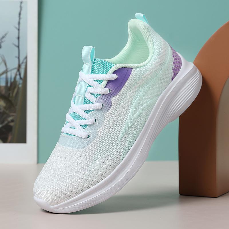 Chaussures de running pour femmes nouvelle collection printemps maille légère semelle souple pieds non fatigués chaussures de sport et de loisir noires