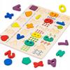 Kinderplay Wooden Educational Board - Numbers and Shapes Puzzle, English, 30 X 22.5 Cm (KP9835)