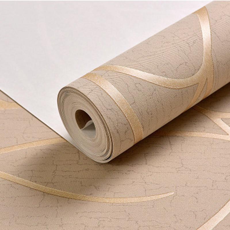 3D TV Background Wallpaper European Style Non-woven Bedroom Living Room Wall Stickers Simple Modern Striped Curve