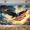Soaring Eagle American Flag Tapestry Living Room Star Spangled Banner Independence Day Patriotic Theme Room Decoration