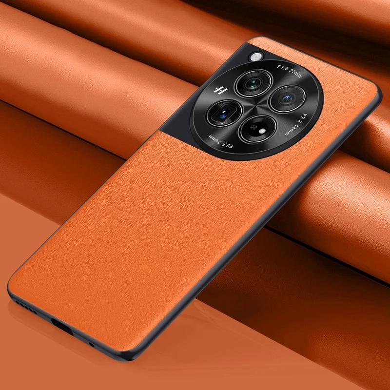 Capa de proteção total à prova de choque para One Plus 12 5G OnePlus12 Capa de telefone de couro PU de luxo para OnePlus 12 Capa traseira fosca Coque